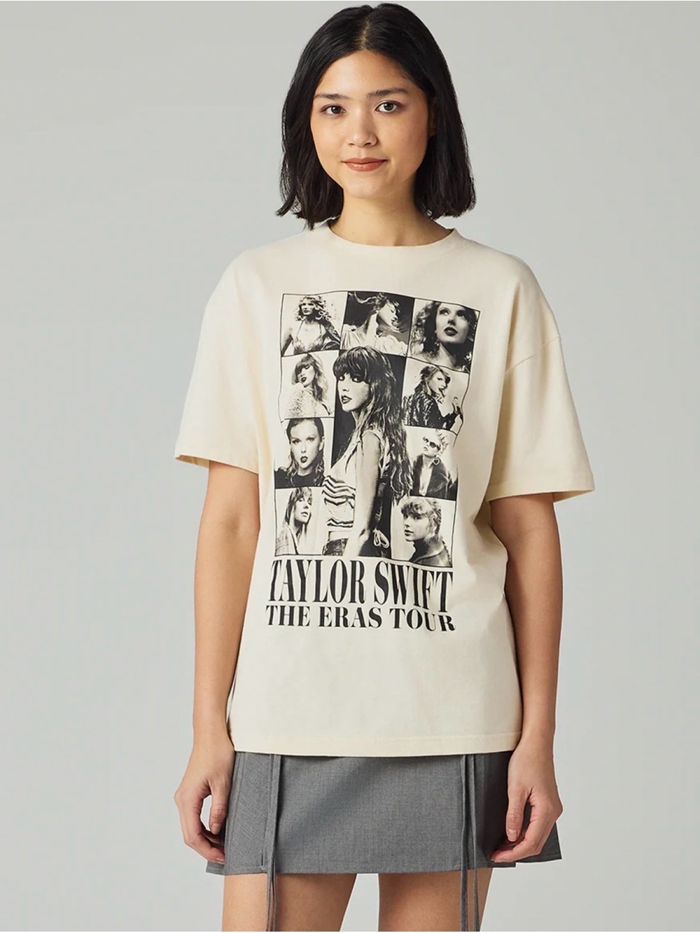 Taylor Swift The Eras Tour Through LA Concert Beige Oversized T Shirt Large 2023